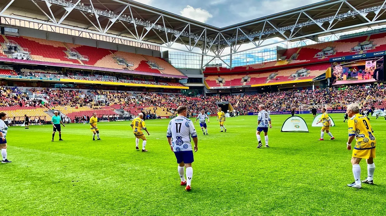 Fodboldkamp på stadion